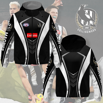 Collingwood Magpies 2 AFL 2025 Windbreaker Jacket TM NTA V2