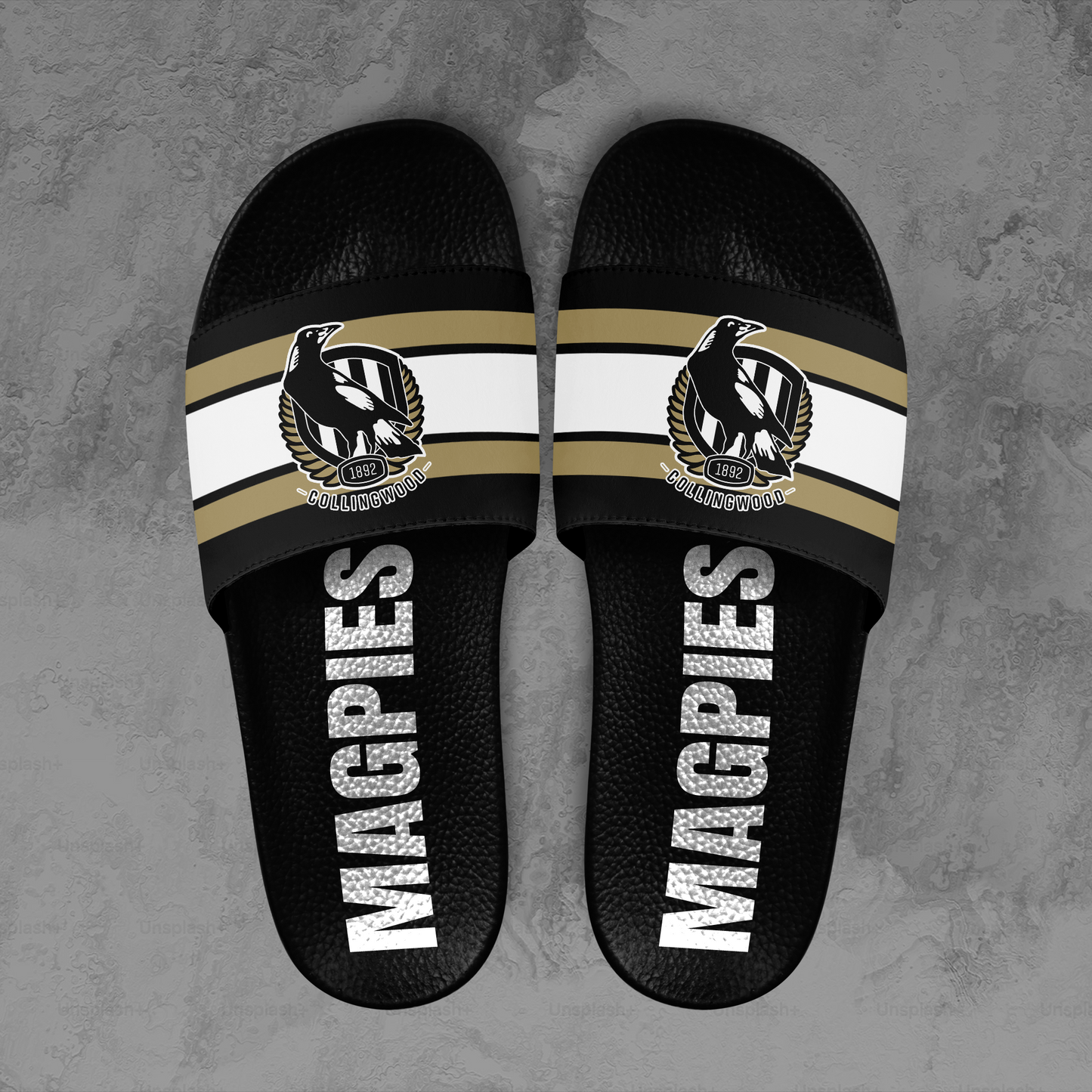 Collingwood Magpies 4 AFL 2025 Limited Edition Slide Sandals TM NTA V1
