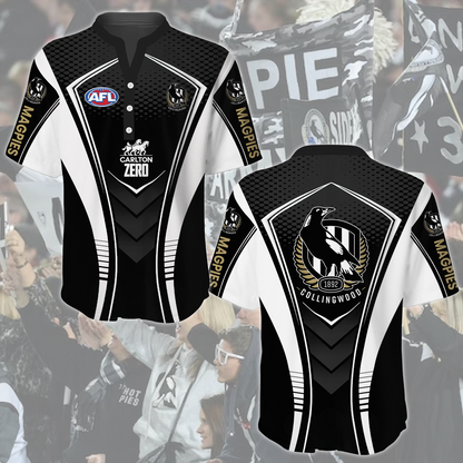 Collingwood Magpies AFL 2025 Limited Edition Henley Shirt TM NTA V1
