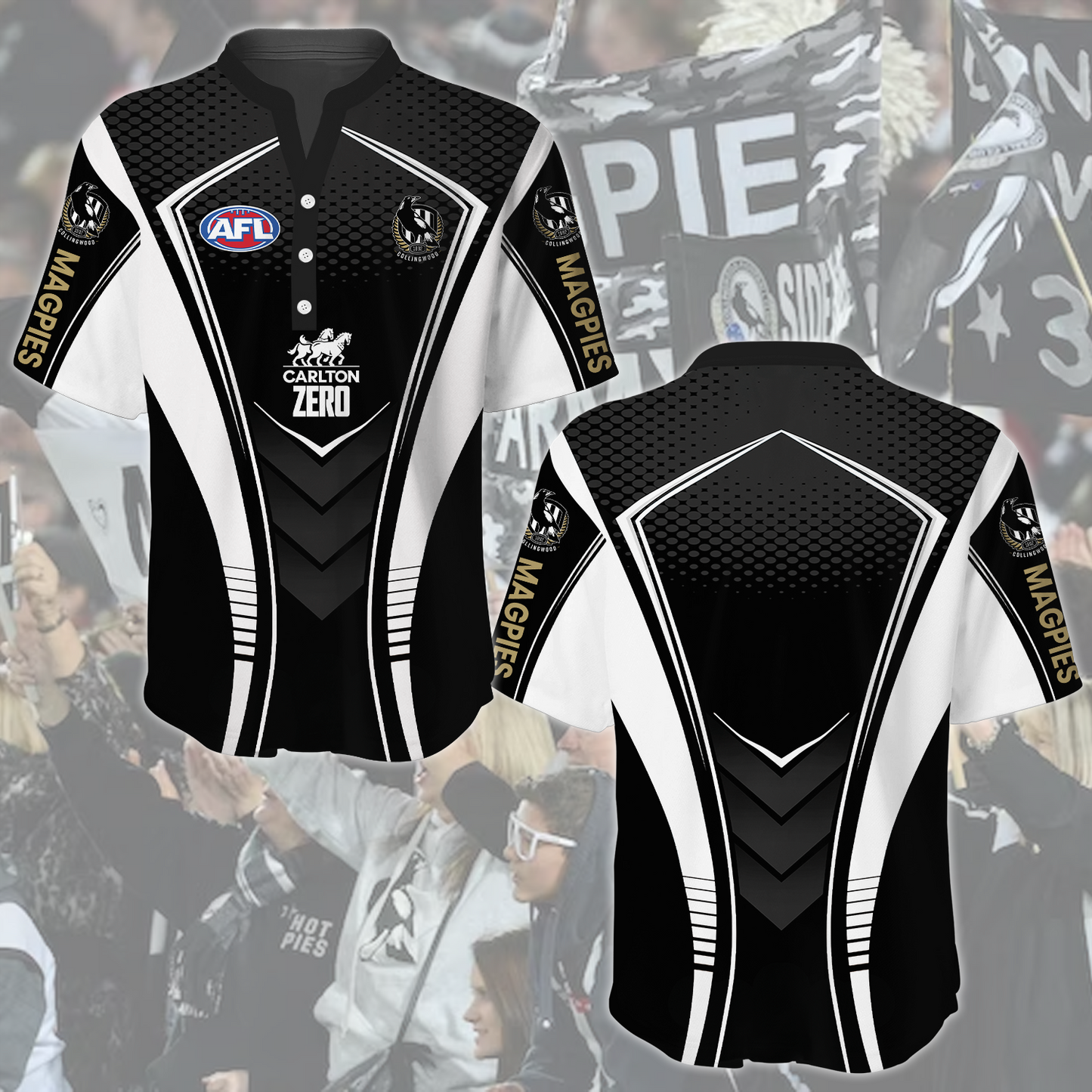 Collingwood Magpies AFL 2025 Limited Edition Henley Shirt TM NTA V2