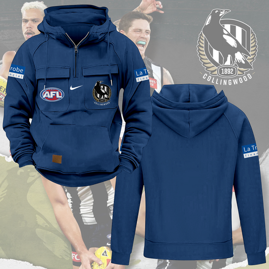 Collingwood Magpies AFL 2025 Quarter Zip Hoodie TM NTA V4
