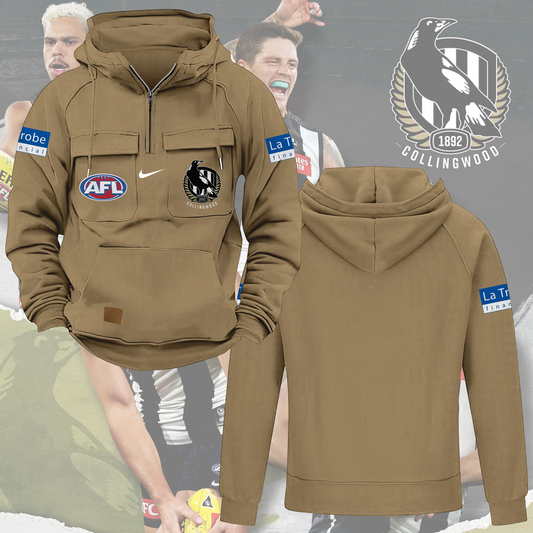 Collingwood Magpies AFL 2025 Quarter Zip Hoodie TM NTA V6