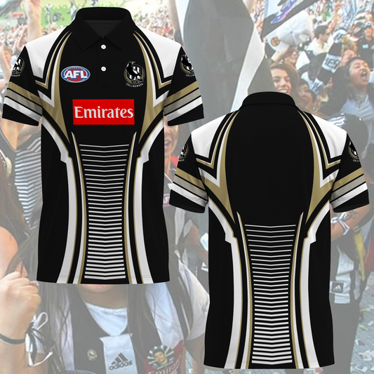Collingwood Magpies AFL 2025 We Fly As One Polo Shirt TM NTA V2