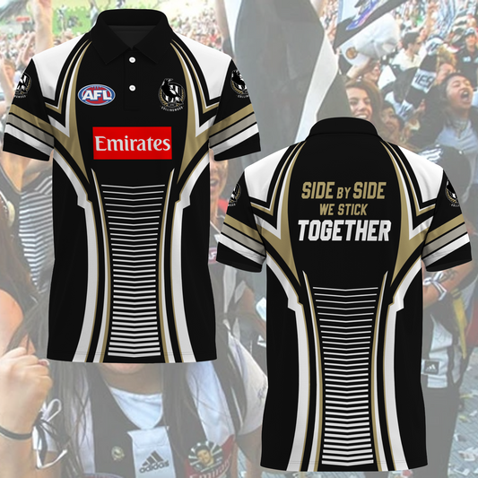 Collingwood Magpies AFL 2025 We Fly As One Polo Shirt TM NTA V3