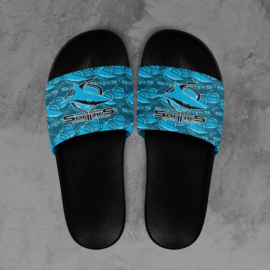 Cronulla Sharks 1 NRL 2025 Limited Edition Slide Sandals TM NTA V1