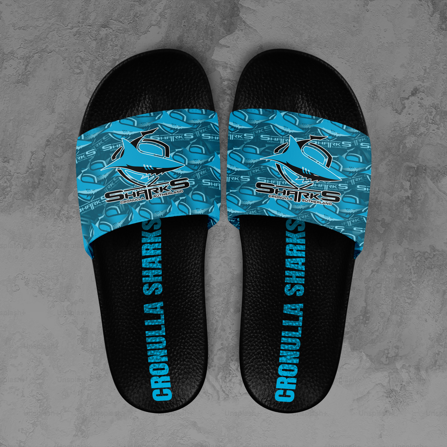 Cronulla Sharks 2 NRL 2025 Limited Edition Slide Sandals TM NTA V1
