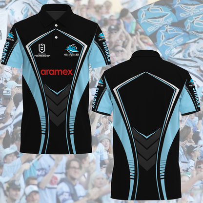 Cronulla Sharks 2 NRL 2025 Polo Shirt TM NTA V1
