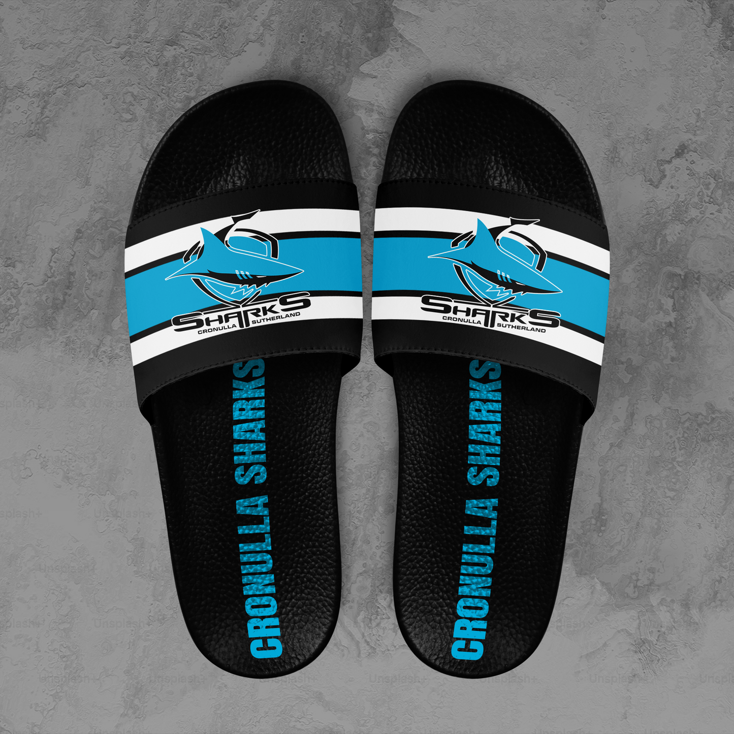 Cronulla Sharks 3 NRL 2025 Limited Edition Slide Sandals TM NTA V1