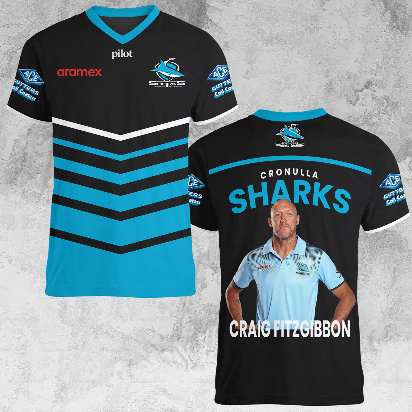 Cronulla Sharks NRL 2025 Limited Edition V-neck T-Shirt TM NTA V6