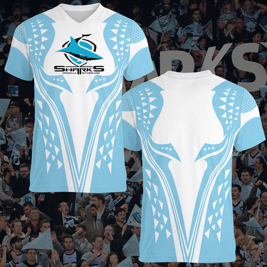 Cronulla Sharks NRL 2025 T-Shirt TM NTA V2