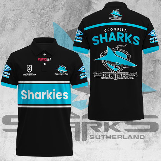 Cronulla Sharks NRL Special Edition Polo Shirt TM - Super Savings When Buying Combo V2