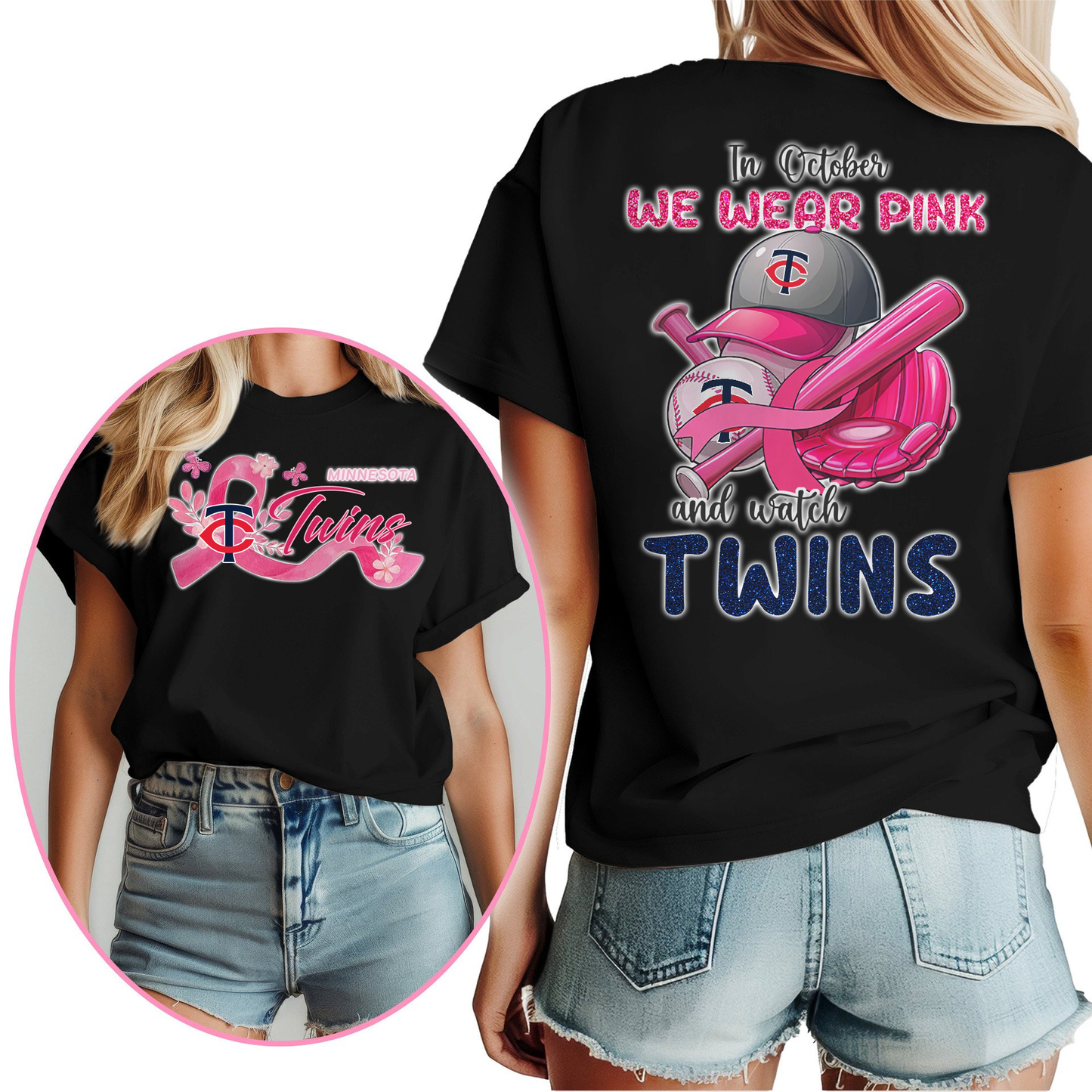 In October We Wear Pink And Watch MLB MT Shirt DDT NTL