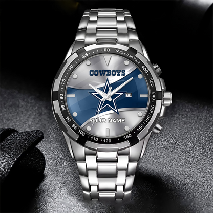 DAL x NFL Alloy Men Quartz Watch - Custom Name DATND TANTD