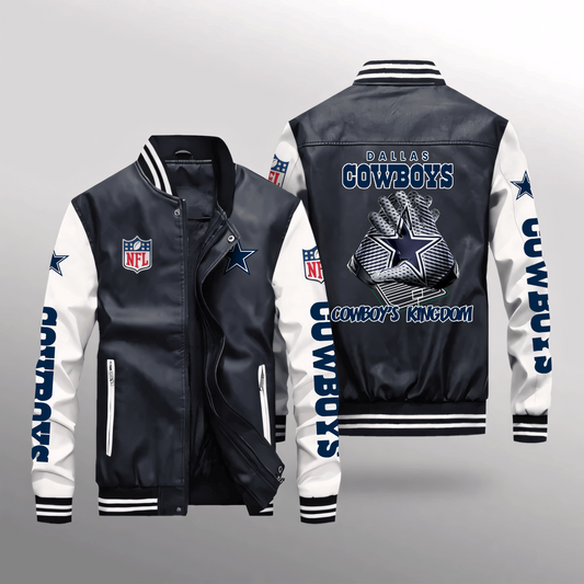 DAL x NFL Leather Bomber Jacket DATND TANTD