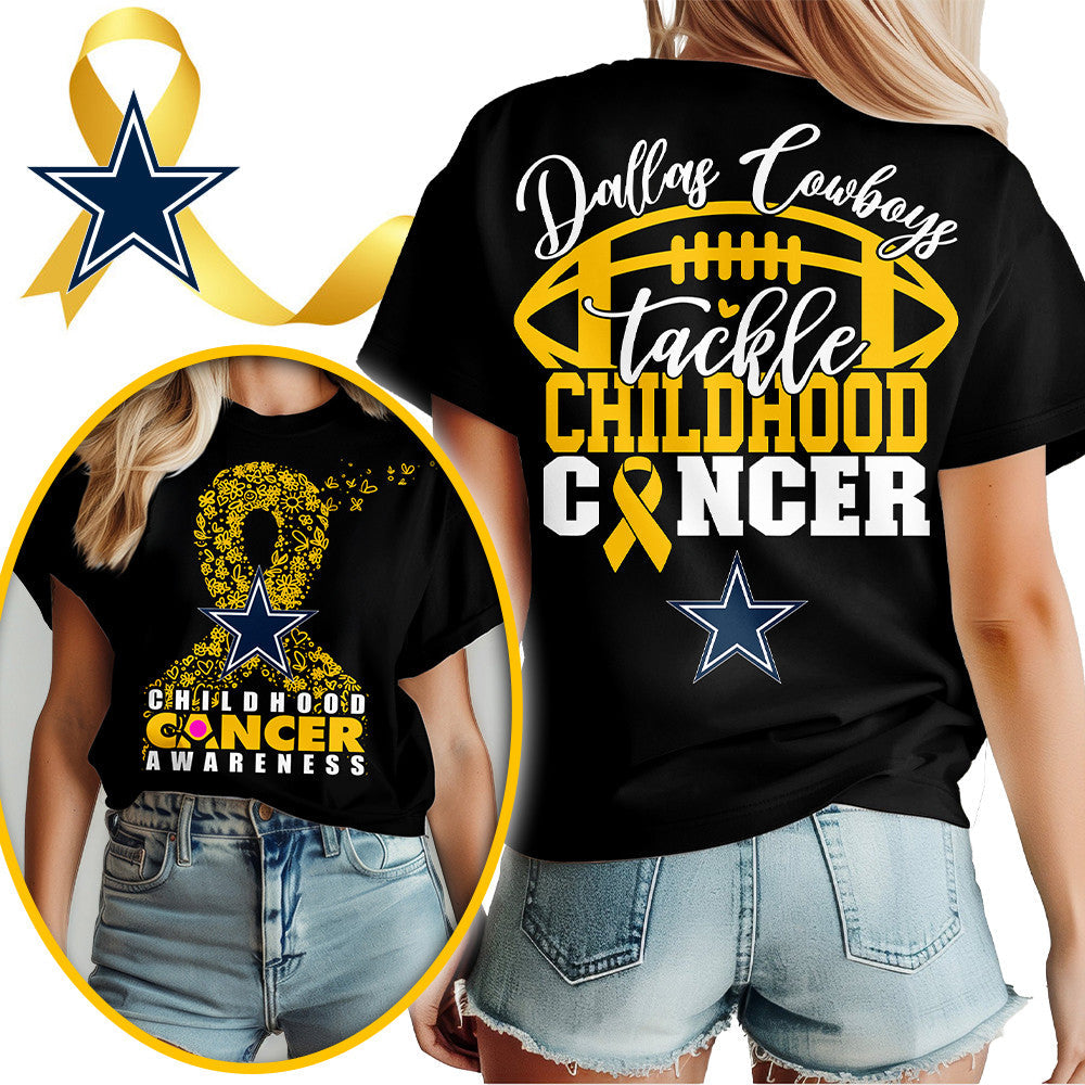 DAL X NFL Premium Childhood Cancer Awareness Month 3D Shirt DatND ThuongNH