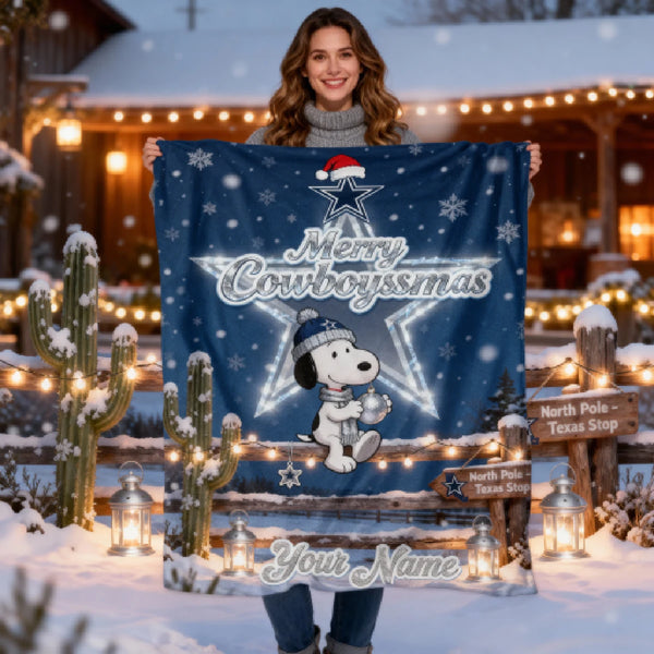 DAL x SNP Premium Christmas Fleece Blanket & Throw Pillow V1 NAK NHT