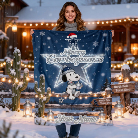 DAL x SNP Premium Christmas Fleece Blanket & Throw Pillow V1 NAK NHT