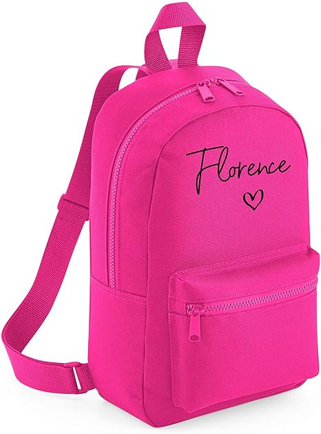 Daytripper Personalised School Bag Any Name Love Heart Rucksack Mini Backpack Girls Back To School Bags For Children Custom Nursery PE Bags
