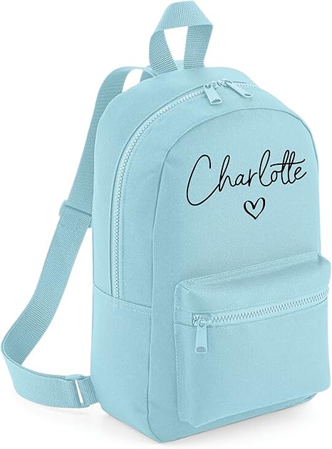 Daytripper Personalised School Bag Any Name Love Heart Rucksack Mini Backpack Girls Back To School Bags For Children Custom Nursery PE Bags