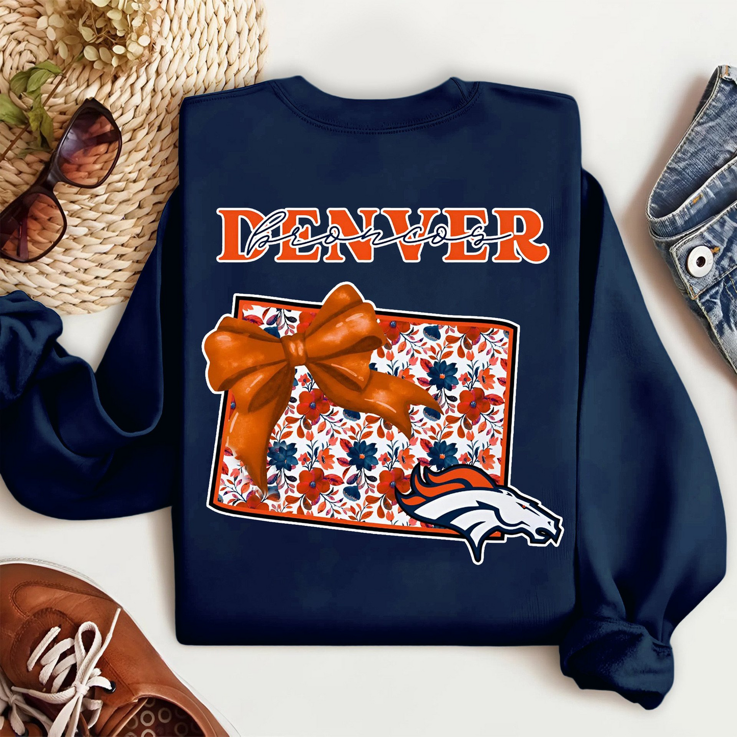 DB Premium NFL Cozy State Bow Sweatshirt DDT NTL