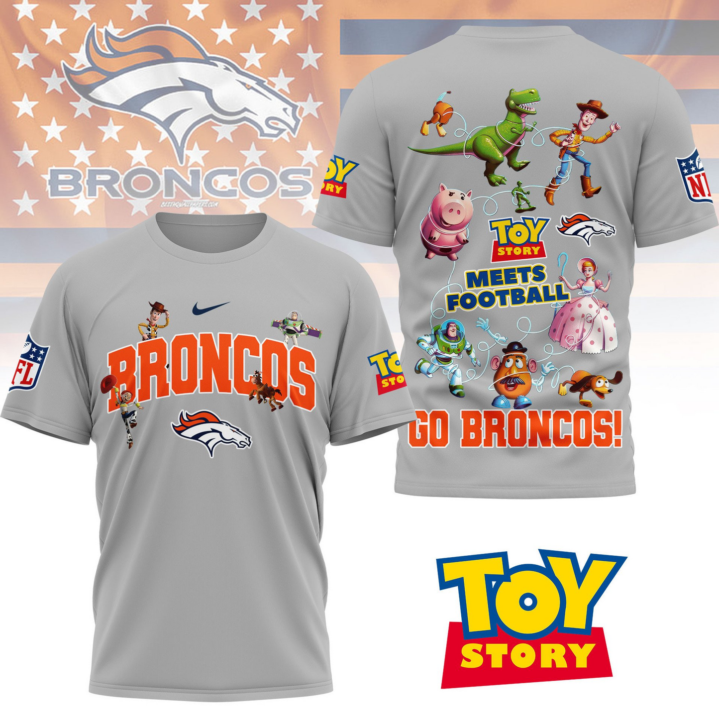 DB Premium NFL Toy Story Fan 3D Shirt DDT CTND