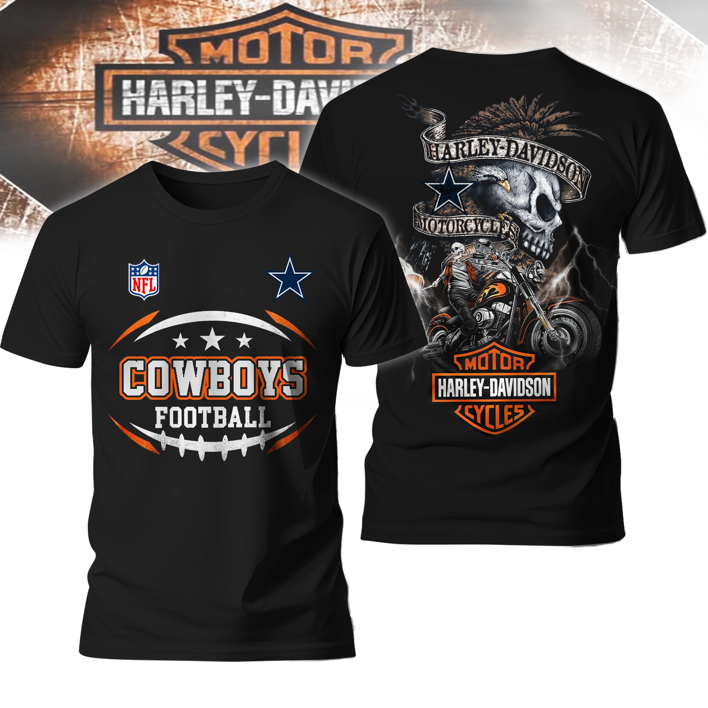 DC Premium NFL Harley Davidson V2 3D Shirt DDT CTND