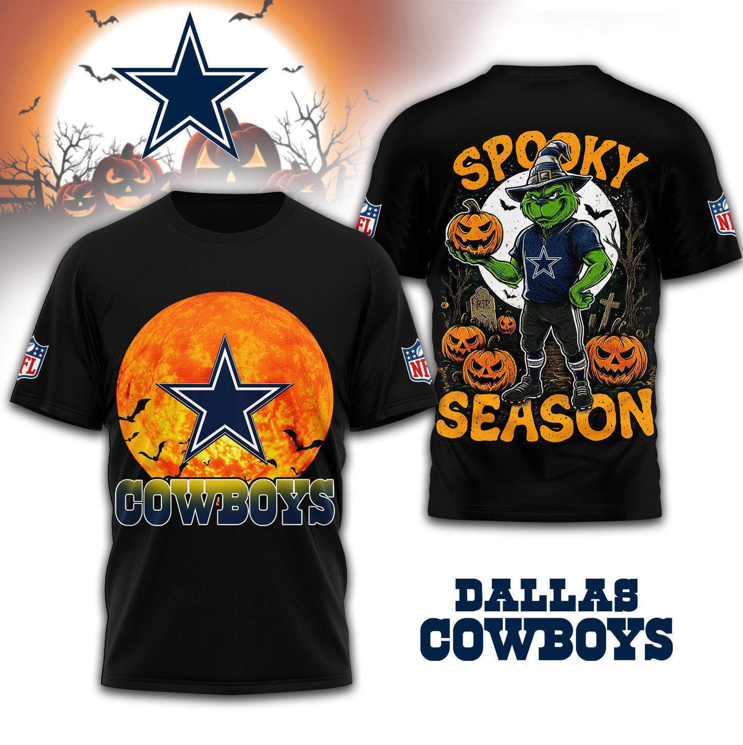 DC Premium NFL Spooky Season 3D Shirt DDT CTND