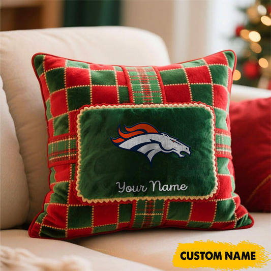 DEN x NFL Christmas New Square Pillow DatND DVT