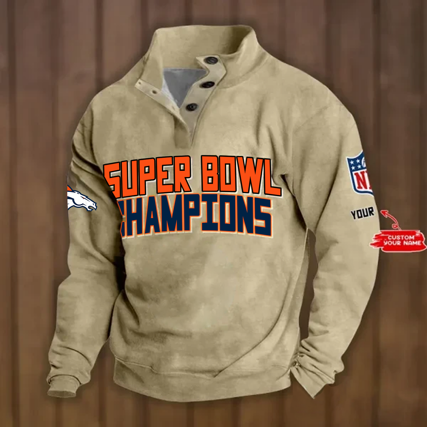 DEN x NFL Double Breasted Stand Collar Hoodies DATND TANTD