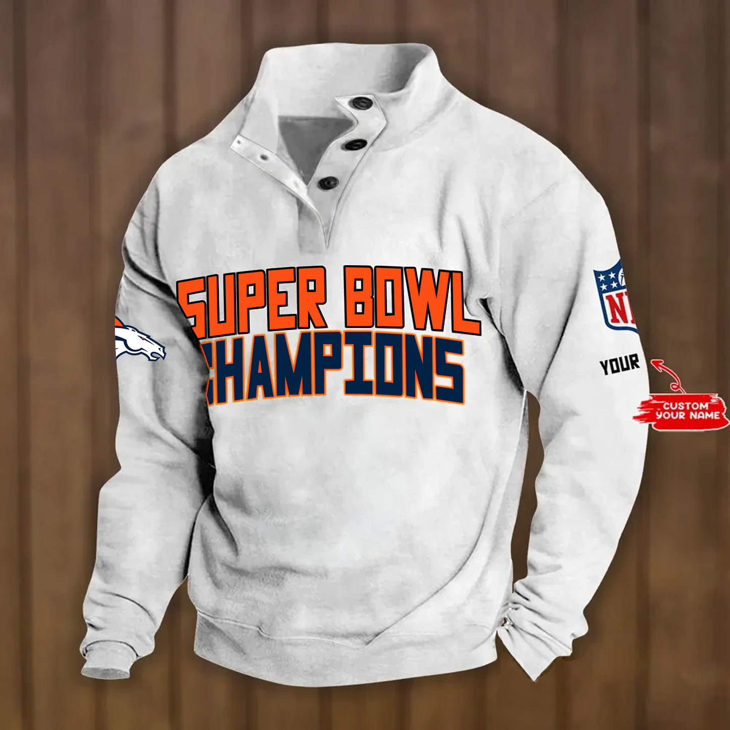 DEN x NFL Double Breasted Stand Collar Hoodies DATND TANTD