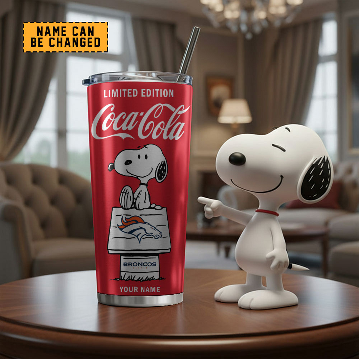 DEN x NFL Mix Snoopy & Red Coca Tumbler DatND DVT