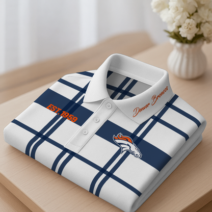 DEN X Premium NFL New Polo Long Sleeve V1 NAK NHT