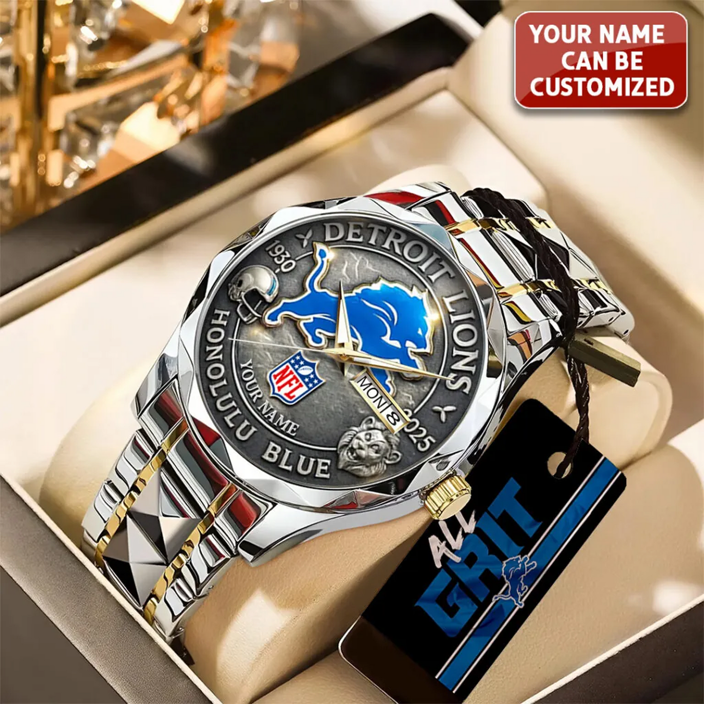 DET x NFL 95th Anniversary Alloy Luxury Quartz Watch V3 DATND TANTD