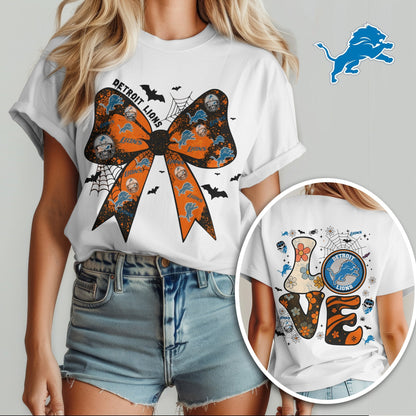 DET x NFL Halloween Bow 3D Shirt 0409 DatND DVT