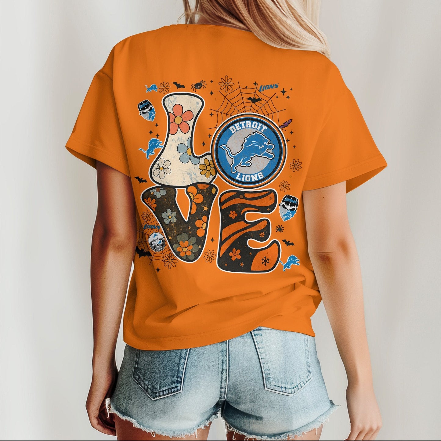 DET x NFL Halloween Bow 3D Shirt 0409 DatND DVT