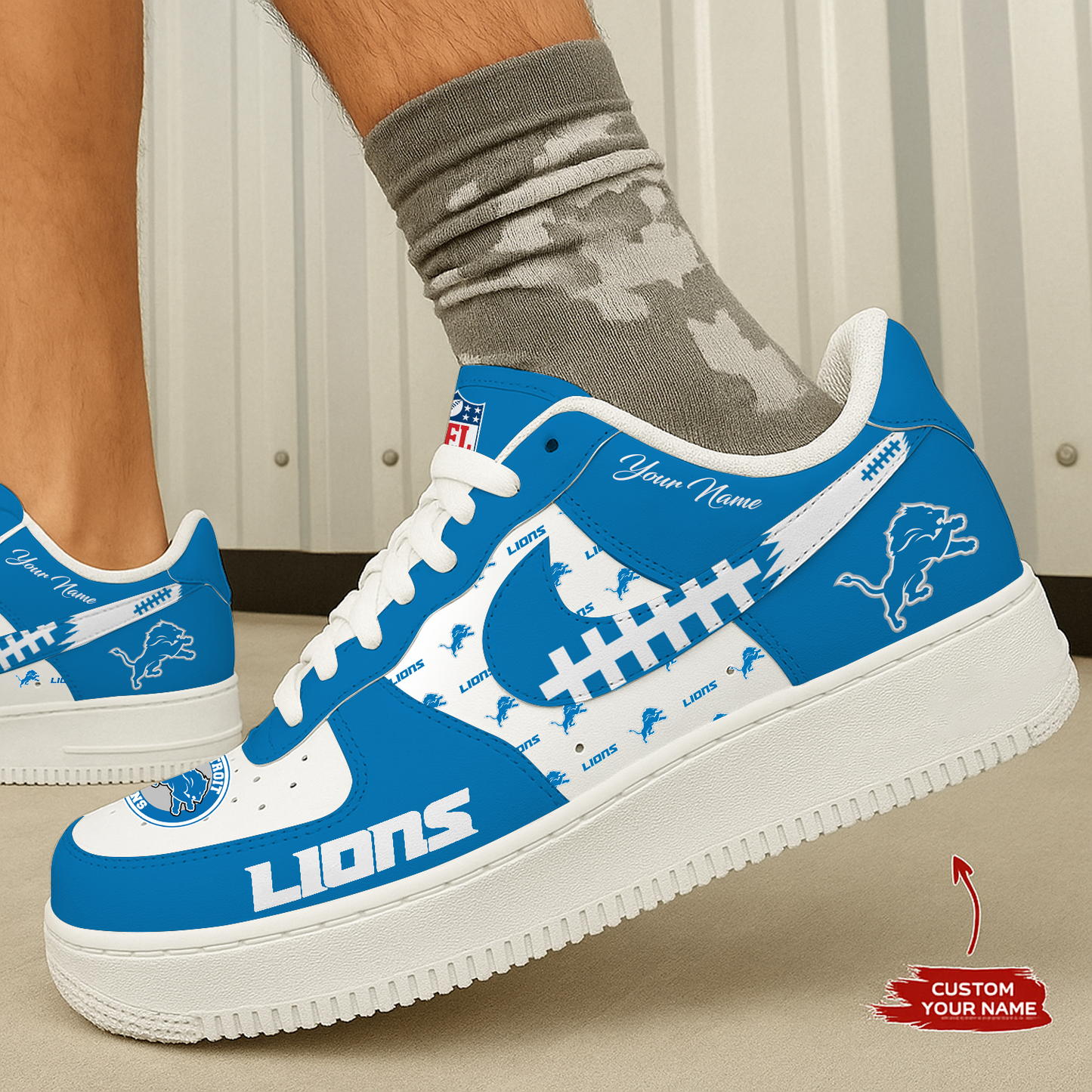 DET x NFL Personalized AF1 Shoes DatND DVT