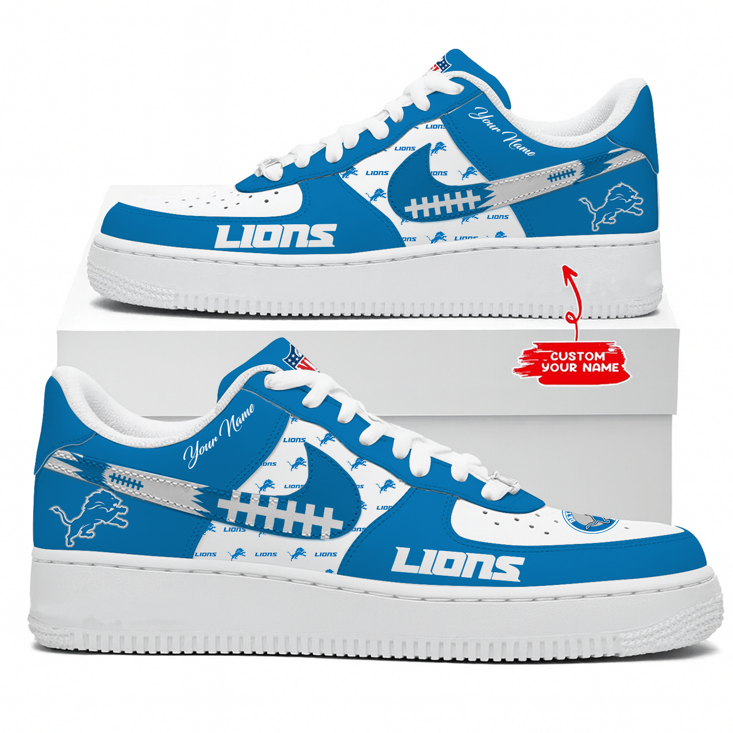 DET x NFL Personalized AF1 Shoes DatND DVT