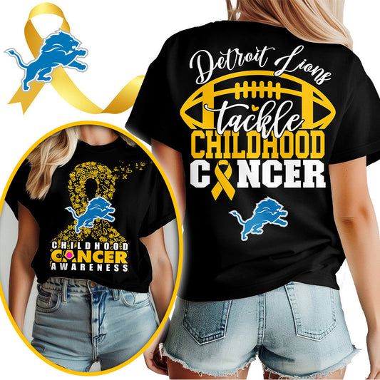 DET X NFL Premium Childhood Cancer Awareness Month 3D Shirt DatND ThuongNH