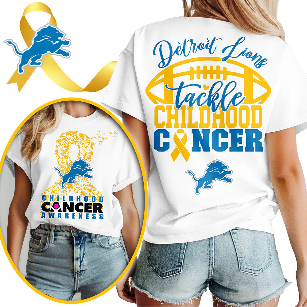DET X NFL Premium Childhood Cancer Awareness Month 3D Shirt DatND ThuongNH