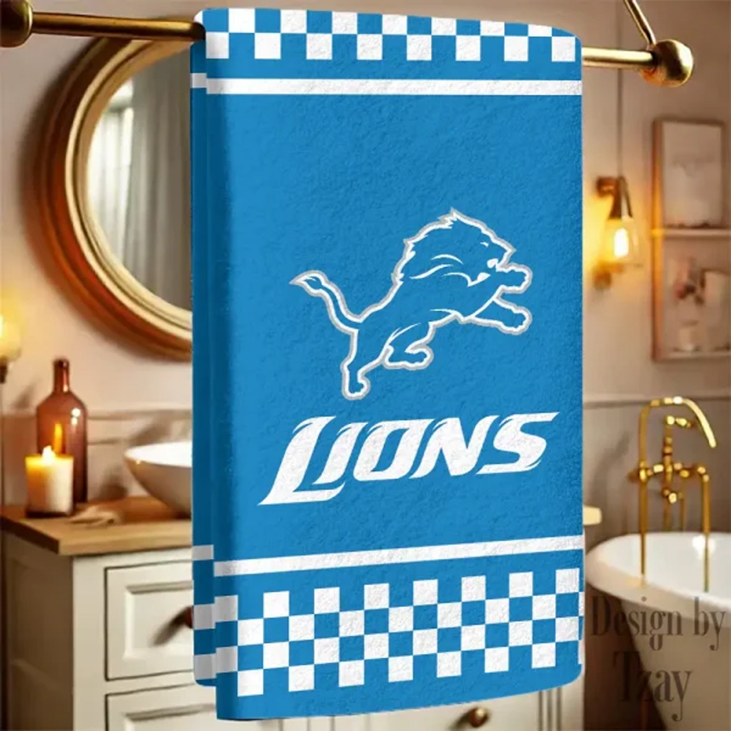 DET X NFLNew Bath Towel Custom Any Name Gift For Fan V1 NAK NHT