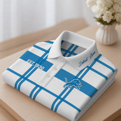 DET X Premium NFL New Polo Long Sleeve V1 NAK NHT