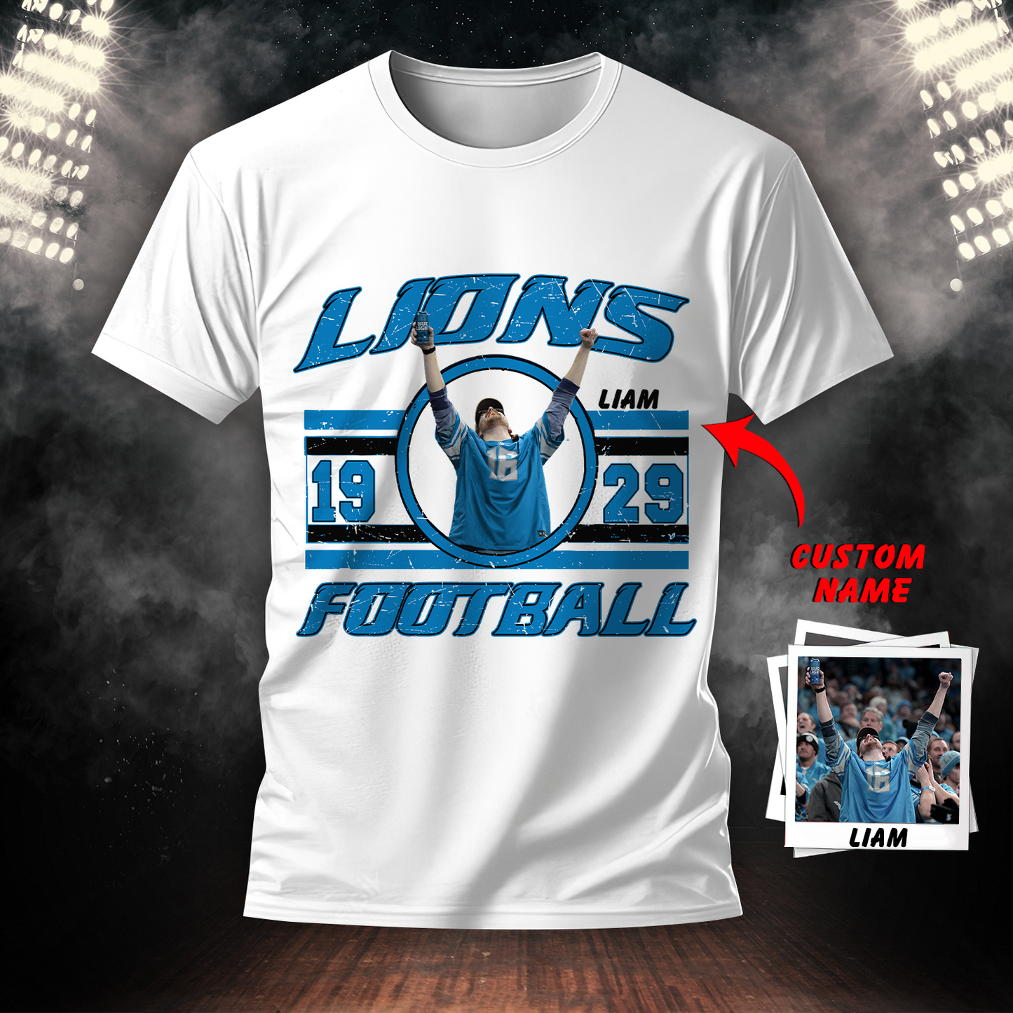 DL American Football Custom Name And Custom Photo For Fan Shirt