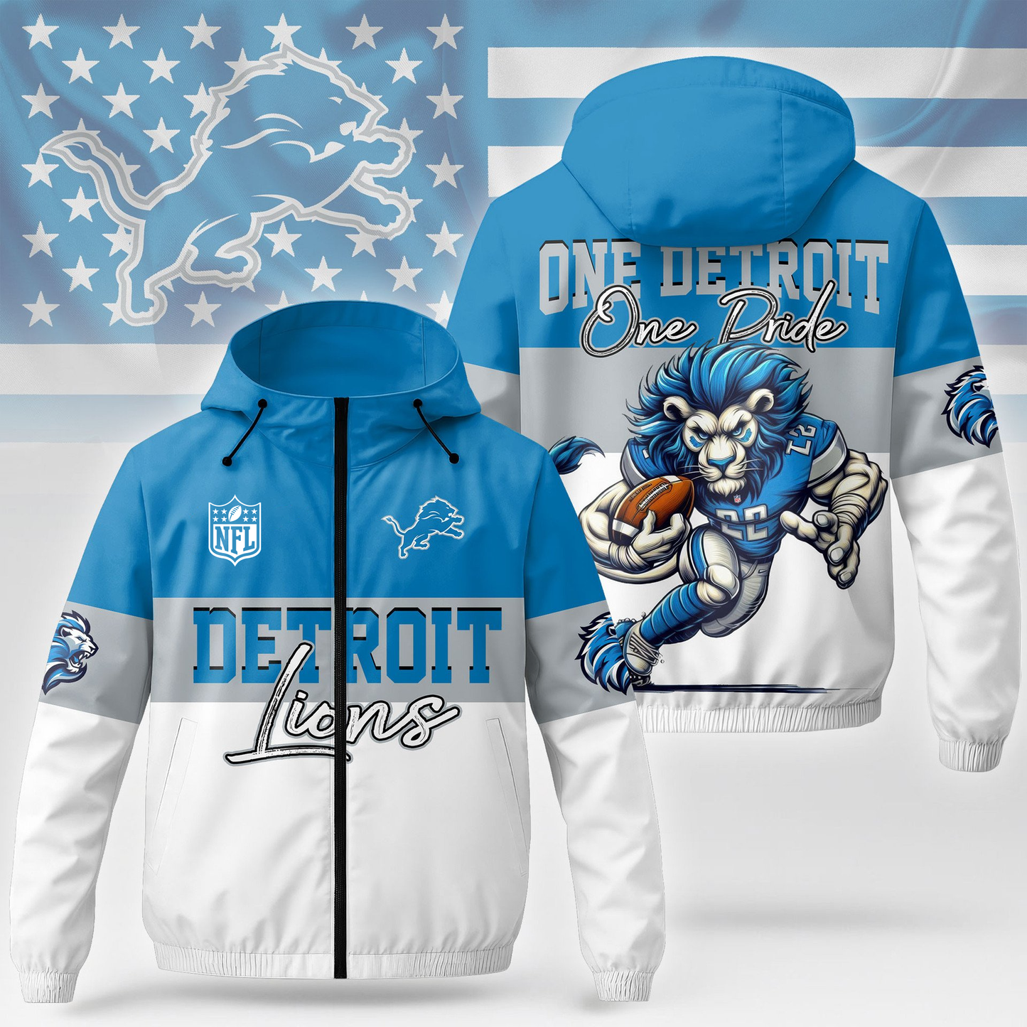 DL Premium NFL Fan Pride Windbreaker Jacket DDT NTL