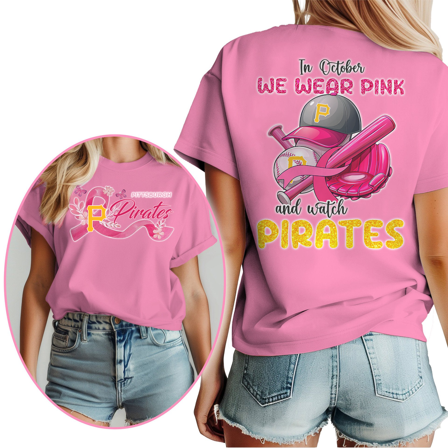 In October We Wear Pink And Watch MLB PP 2 Shirt DDT NTL