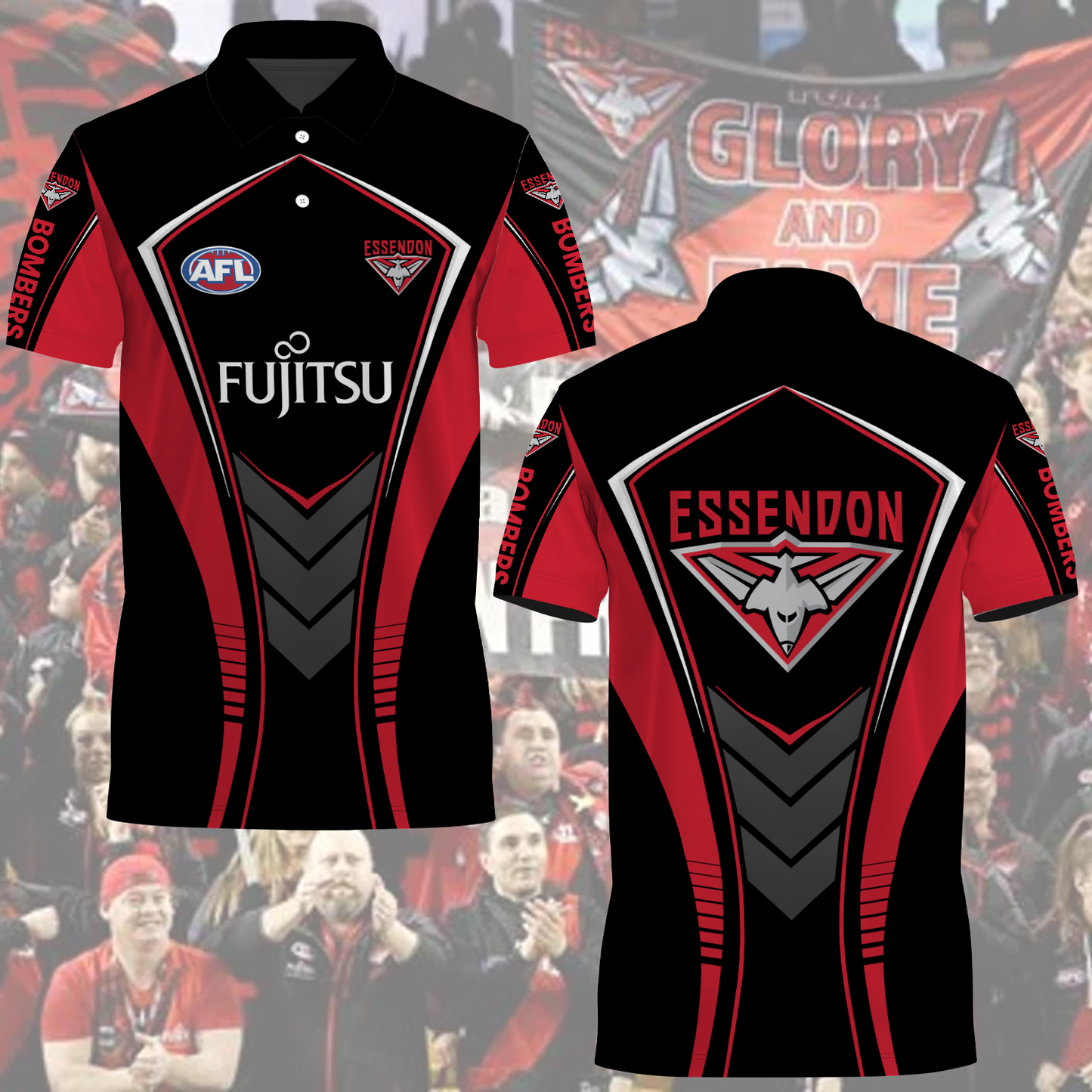 Essendon Bombers 1 AFL 2025 Polo Shirt TM NTA V1