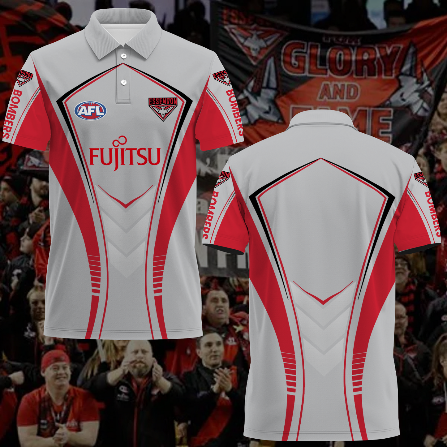 Essendon Bombers 6 AFL 2025 Polo Shirt TM NTA V1