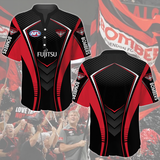 Essendon Bombers AFL 2025 Limited Edition Henley Shirt TM NTA V2