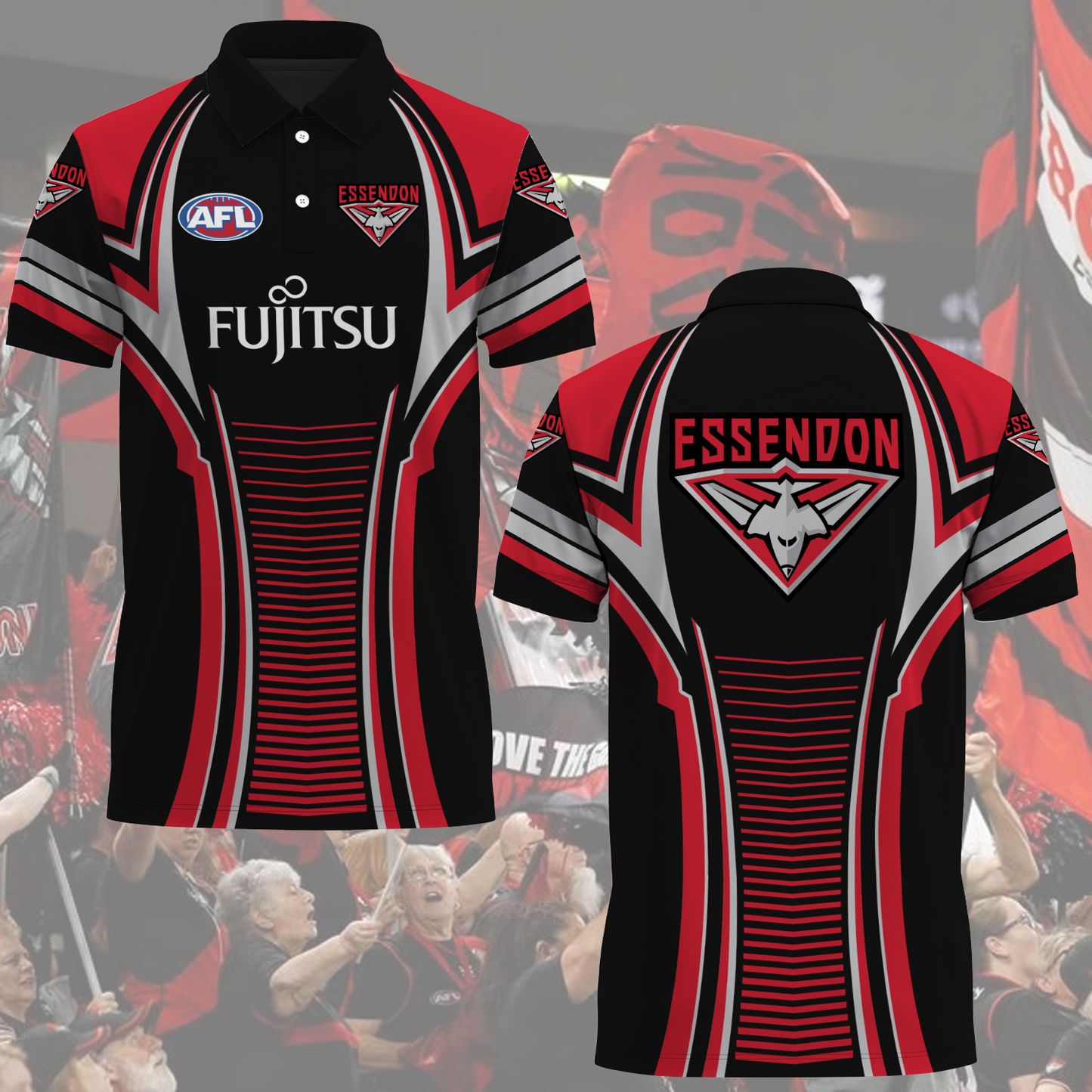 Essendon Bombers AFL 2025 Polo Shirt TM NTA V1