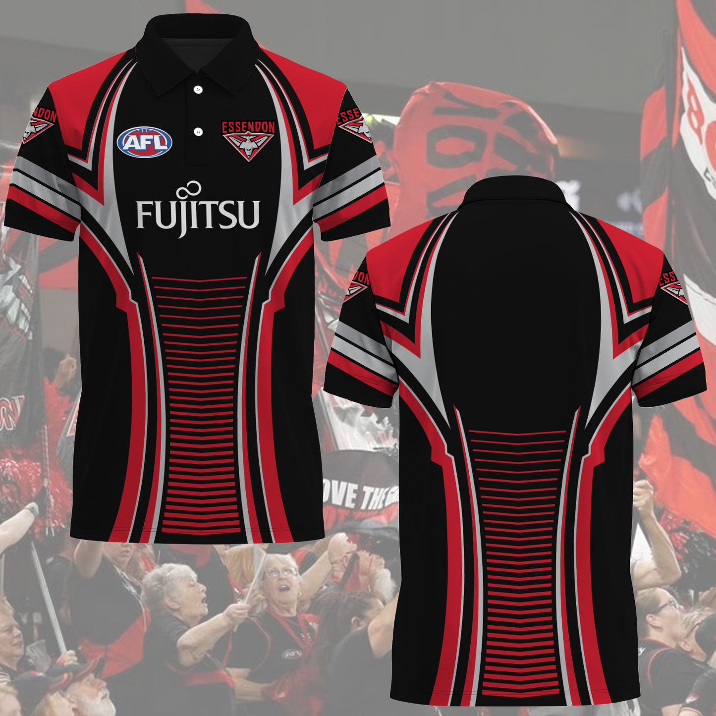 Essendon Bombers AFL 2025 Polo Shirt TM NTA V2