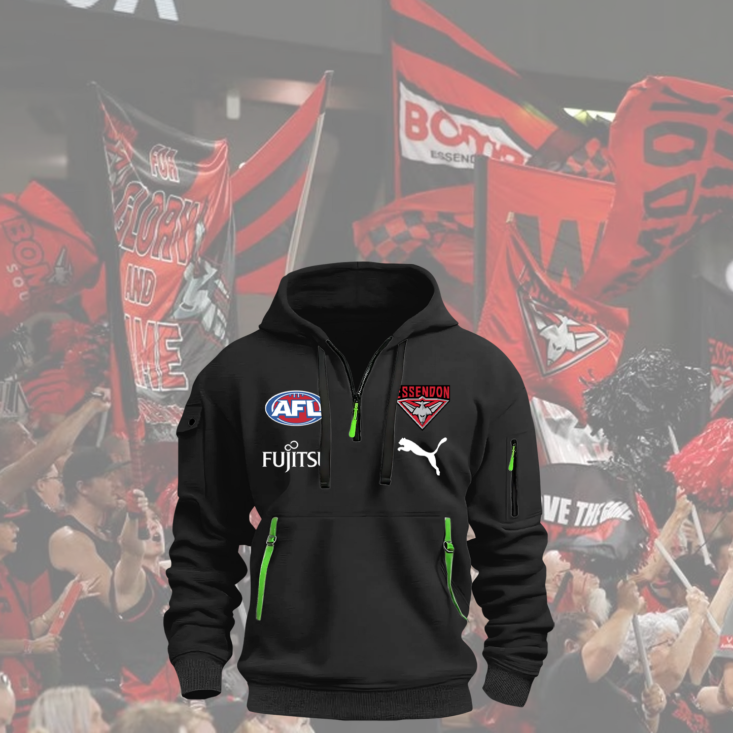 Essendon Bombers AFL 2025 Zipper Hoodie TM NTA V3